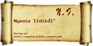 Nyeste Ildikó névjegykártya